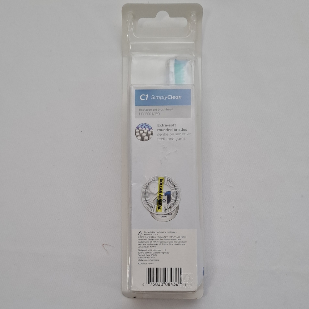 Philips SimplyClean C1 Toothbrush Head - White and Blue